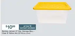 BJ’s Berkley Jensen 27-Gal. Storage Box - Clear & Yellow offer