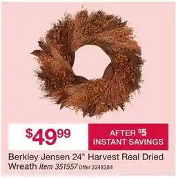 BJ’s Berkley Jensen 24 Harvest Real Dried Wreath offer