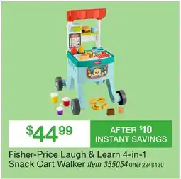 BJ’s Fisher-Price Laugh & Learn 4-in-1 Snack Cart Walker offer