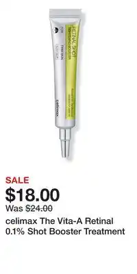 Ulta Beauty celimax The Vita-A Retinal 0.1% Shot Booster Treatment offer