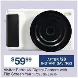 BJ’s Vivitar Retro 4K Digital Camera with Flip Screen offer