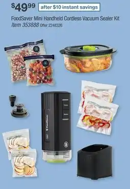 BJ’s FoodSaver Mini Handheld Cordless Vacuum Sealer Kit offer