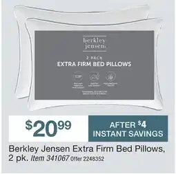 BJ’s Berkley Jensen Extra Firm Bed Pillows, 2 pk offer