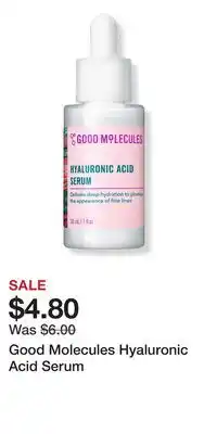 Ulta Beauty Good Molecules Hyaluronic Acid Serum offer