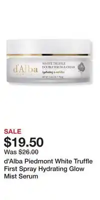 Ulta Beauty d'Alba Piedmont White Truffle First Spray Hydrating Glow Mist Serum offer