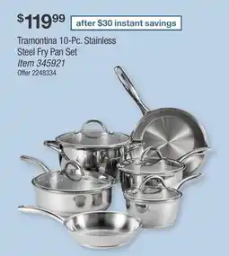 BJ’s Tramontina 10-Pc. Stainless Steel Fry Pan Set offer
