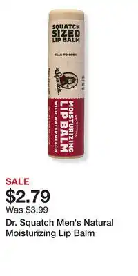 Ulta Beauty Dr. Squatch Men's Natural Moisturizing Lip Balm offer