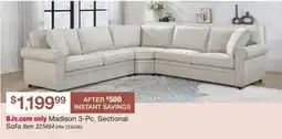 BJ’s Madison 3-Pc. Sectional Sofa offer