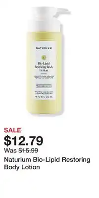 Ulta Beauty Naturium Bio-Lipid Restoring Body Lotion offer