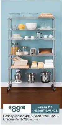 BJ’s Berkley Jensen 48 6-Shelf Steel Rack – Chrome offer
