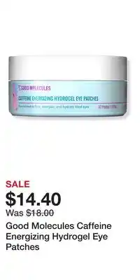 Ulta Beauty Good Molecules Caffeine Energizing Hydrogel Eye Patches offer
