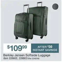 BJ’s Berkley Jensen Softside Luggage offer