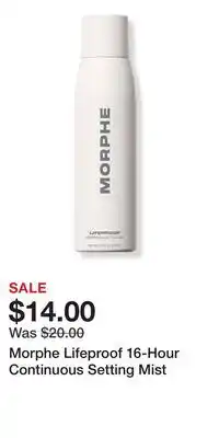 Ulta Beauty Morphe Lifeproof 16-Hour Continuous Setting Mist offer