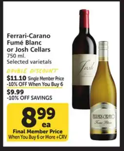Albertsons Ferrari-Carano Fumé Blanc or Josh Cellars offer