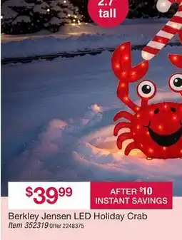 BJ’s Berkley Jensen LED Holiday Crab offer
