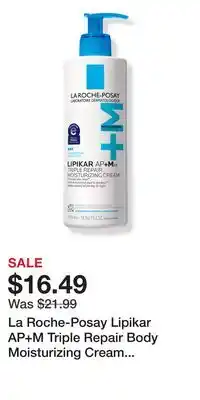 Ulta Beauty La Roche-Posay Lipikar AP+M Triple Repair Body Moisturizing Cream for Dry Skin offer