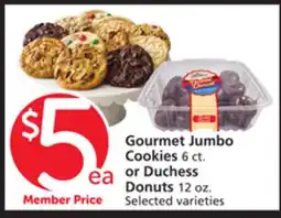 Albertsons Gourmet Jumbo Cookies 6 ct. or Duchess Donuts 12 oz offer
