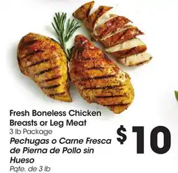 Food 4 Less Fresh Boneless Chicken Breasts or Leg Meat offer