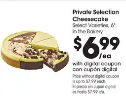 Food 4 Less Private Selection Cheesecake offer