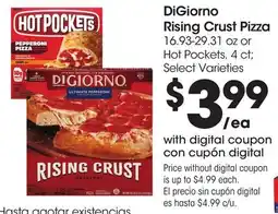 Food 4 Less DiGiorno Rising Crust Pizza or Hot Pockets offer