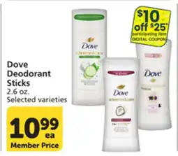 Albertsons Dove Deodorant Sticks offer