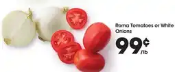 Food 4 Less Roma Tomatoes or White Onions offer
