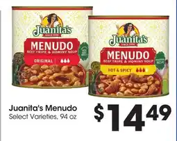 Food 4 Less Juanita's Menudo offer