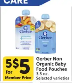 Albertsons Gerber Non Organic Baby Food Pouches offer