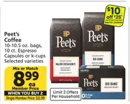 Albertsons Peet's Coffee offer