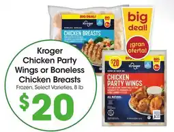Food 4 Less Kroger Chicken Party Wings or Boneless Chicken Breasts offer