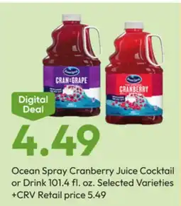 Stater Bros Ocean Spray Cranberry Juice Cocktail or Drink offer