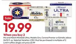 Stater Bros Michelob Ultra, Modelo Oro, Corona Premier or Estrella Jalisco offer