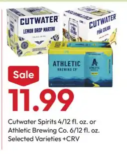 Stater Bros Cutwater Spirits 4/12 fl. oz. or Athletic Brewing Co. 6/12 fl. oz offer