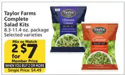 Vons Taylor Farms Complete Salad Kits offer
