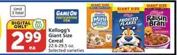 Vons Kellogg's Giant Size Cereal offer