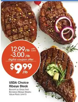 Ralphs USDA Choice Ribeye Steak offer