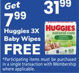 Vons Huggies 3X Baby Wipes offer
