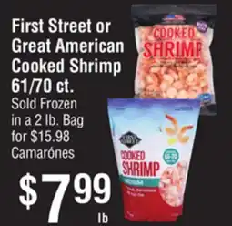 Smart & Final First Street or Great American Cooked Shrimp 61/70 ct offer