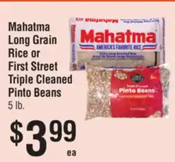 Smart & Final Mahatma Long Grain Rice or First Street Triple Cleaned Pinto Beans offer
