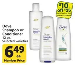 Vons Dove Shampoo or Conditioner offer