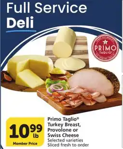 Vons Primo Taglio Turkey Breast, Provolone or Swiss Cheese offer