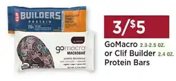 Heinen's GoMacro 2.3-2.5 OZ. or Clif Builder 2.4 OZ. Protein Bars offer