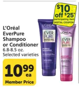 Vons L'Oréal EverPure Shampoo or Conditioner offer