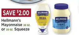 Heinen's Hellmann's Mayonnaise 30 OZ. or 20 OZ. Squeeze offer