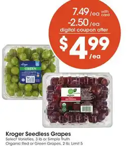 Mariano's Kroger Seedless Grapes offer