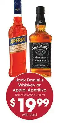 Mariano's Jack Daniel's Whiskey or Aperol Aperitivo offer