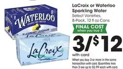 Mariano's LaCroix or Waterloo Sparkling Water offer