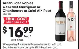 Mariano's Austin Paso Robles Cabernet Sauvignon or Chardonnay or Saint AIX Rosé offer