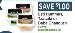 Heinen's Esti Hummus, Tzatziki or Baba Ghanoush offer