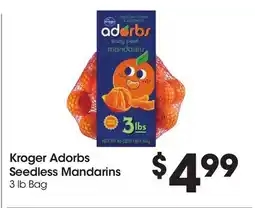 Food 4 Less Kroger Adorbs Seedless Mandarins offer
